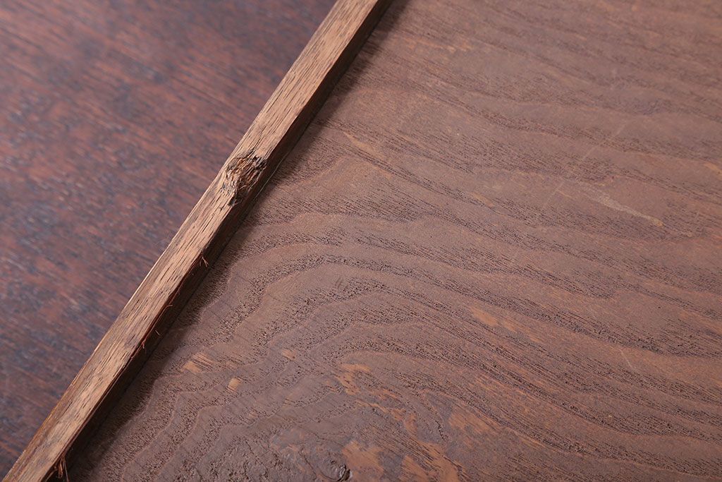 アンティーク雑貨　和製アンティーク　古い木製のレトロなトレー(お盆)(1)