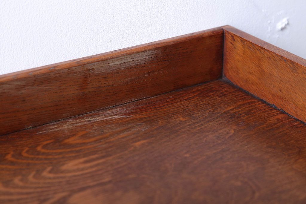 アンティーク雑貨　和製アンティーク　古い木製のレトロなトレー(お盆)(2)