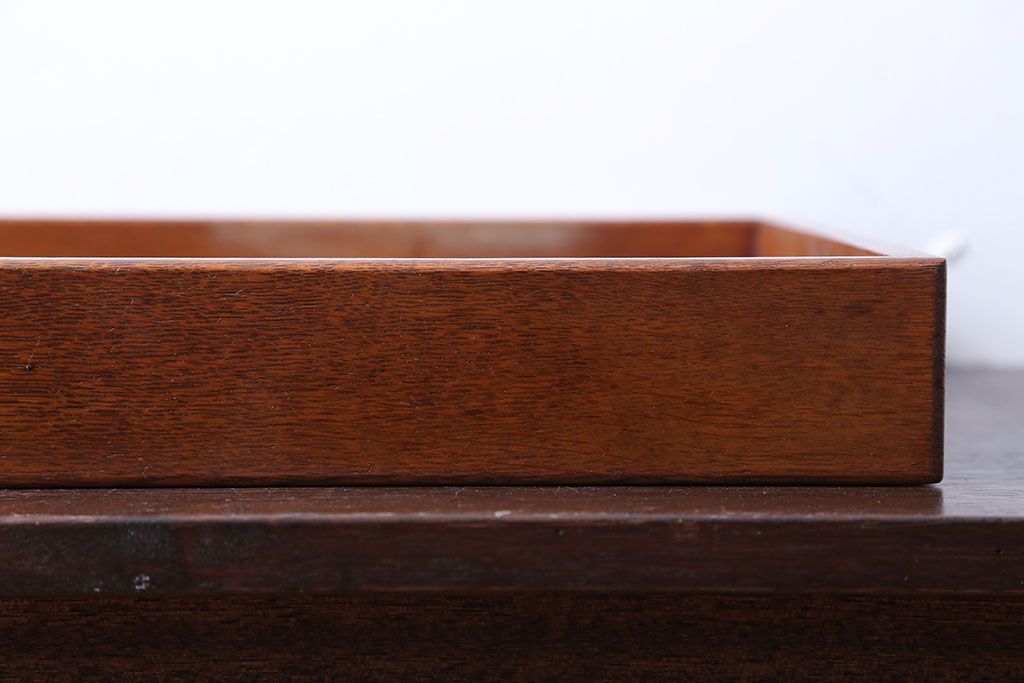 アンティーク雑貨　和製アンティーク　古い木製のレトロなトレー(お盆)(2)