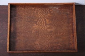 アンティーク雑貨　和製アンティーク　古い木製のレトロなトレー(お盆)(2)