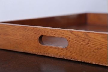 アンティーク雑貨　和製アンティーク　古い木製のレトロなトレー(お盆)(2)
