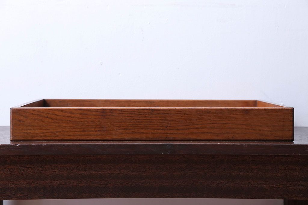 アンティーク雑貨　和製アンティーク　古い木製のレトロなトレー(お盆)(3)