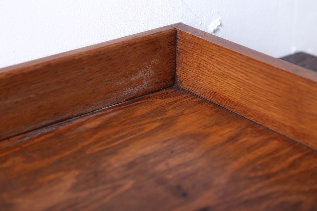 アンティーク雑貨　和製アンティーク　古い木製のレトロなトレー(お盆)(3)