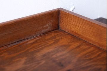 アンティーク雑貨　和製アンティーク　古い木製のレトロなトレー(お盆)(3)