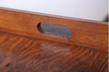 アンティーク雑貨　和製アンティーク　古い木製のレトロなトレー(お盆)(3)