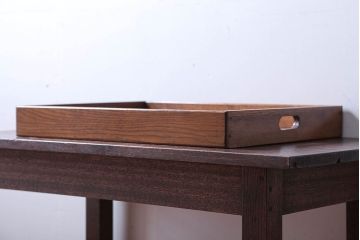 アンティーク雑貨　和製アンティーク　古い木製のレトロなトレー(お盆)(3)