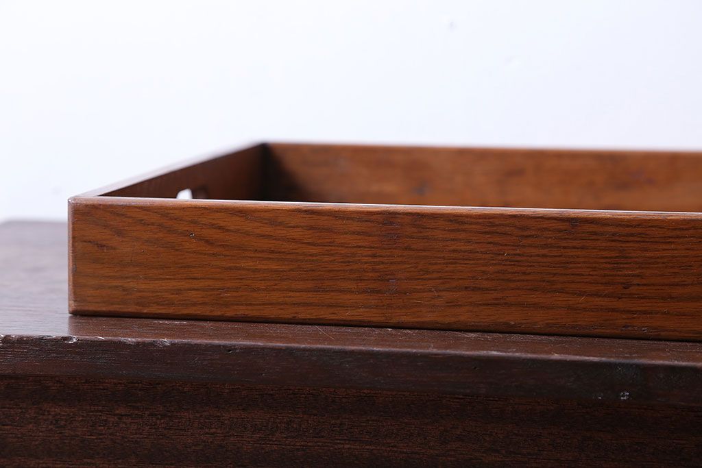 アンティーク雑貨　和製アンティーク　古い木製のレトロなトレー(お盆)(3)