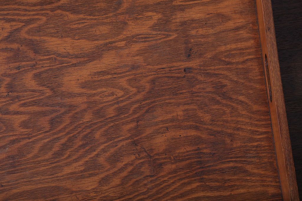 アンティーク雑貨　和製アンティーク　古い木製のレトロなトレー(お盆)(3)