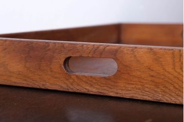 アンティーク雑貨　和製アンティーク　古い木製のレトロなトレー(お盆)(3)