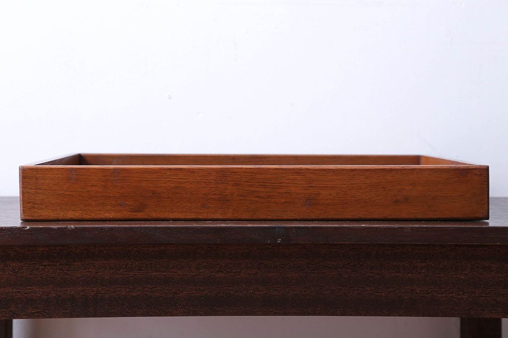 アンティーク雑貨　和製アンティーク　古い木製のレトロなトレー(お盆)(3)