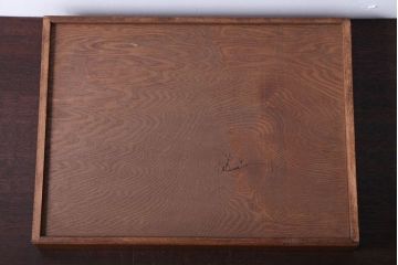 アンティーク雑貨　和製アンティーク　古い木製のレトロなトレー(お盆)(3)