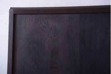  アンティーク　色ガラス入り!モダンなガラス帯戸2枚セット(1)