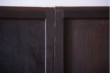  アンティーク　色ガラス入り!モダンなガラス帯戸2枚セット(1)
