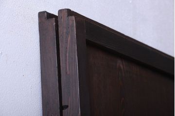  アンティーク　色ガラス入り!モダンなガラス帯戸2枚セット(1)