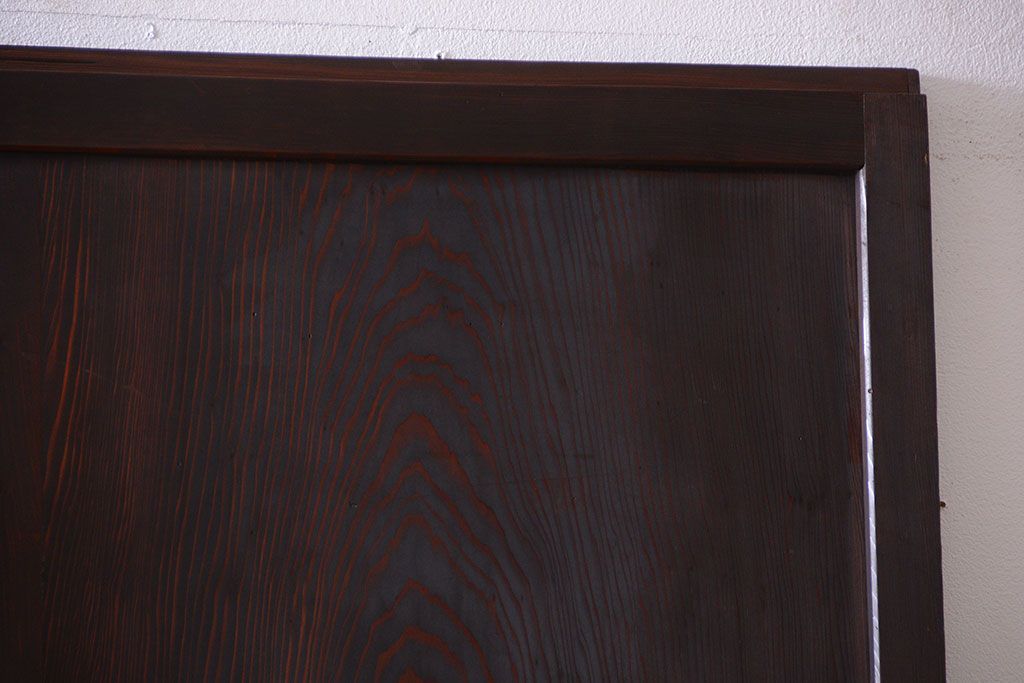 アンティーク　色ガラス入り!モダンなガラス帯戸2枚セット(2)