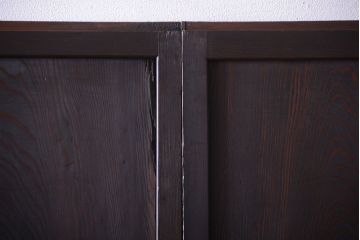 アンティーク　色ガラス入り!モダンなガラス帯戸2枚セット(2)