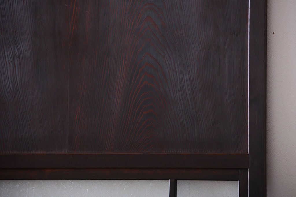 アンティーク　色ガラス入り!モダンなガラス帯戸2枚セット(2)