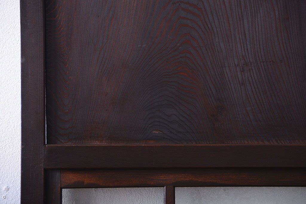 アンティーク　色ガラス入り!モダンなガラス帯戸2枚セット(2)