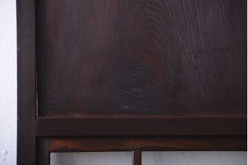 アンティーク　色ガラス入り!モダンなガラス帯戸2枚セット(2)