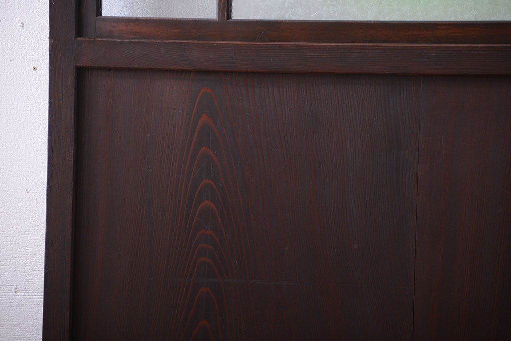 アンティーク　色ガラス入り!モダンなガラス帯戸2枚セット(2)