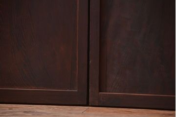 アンティーク　色ガラス入り!モダンなガラス帯戸2枚セット(2)