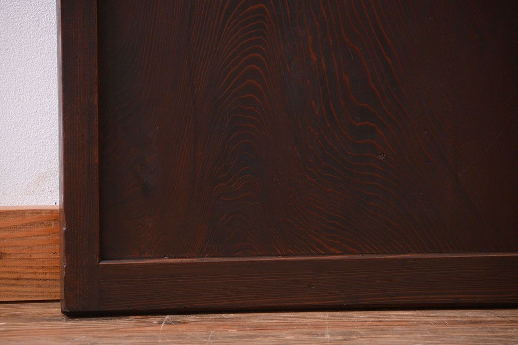 アンティーク　色ガラス入り!モダンなガラス帯戸2枚セット(2)