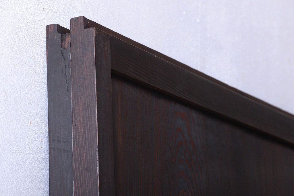 アンティーク　色ガラス入り!モダンなガラス帯戸2枚セット(2)