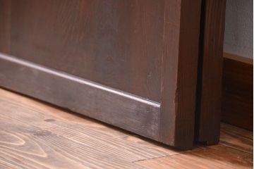 アンティーク　色ガラス入り!モダンなガラス帯戸2枚セット(2)