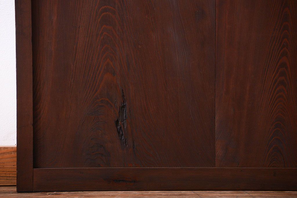 アンティーク　色ガラス入り!モダンなガラス帯戸2枚セット(2)