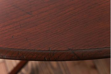 アンティーク家具　和製アンティーク　総欅材の古い洋館で使われていた高級オーバルテーブル(楕円形テーブル)