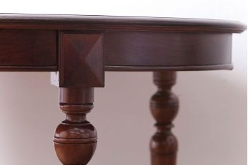 アンティーク家具　和製アンティーク　総欅材の古い洋館で使われていた高級オーバルテーブル(楕円形テーブル)