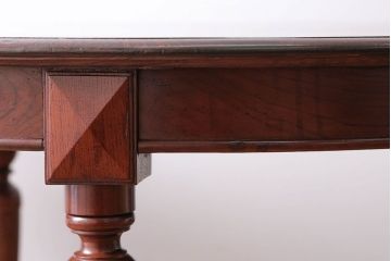 アンティーク家具　和製アンティーク　総欅材の古い洋館で使われていた高級オーバルテーブル(楕円形テーブル)