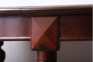 アンティーク家具　和製アンティーク　総欅材の古い洋館で使われていた高級オーバルテーブル(楕円形テーブル)