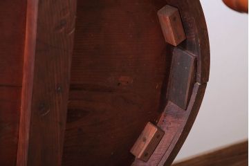 アンティーク家具　和製アンティーク　総欅材の古い洋館で使われていた高級オーバルテーブル(楕円形テーブル)