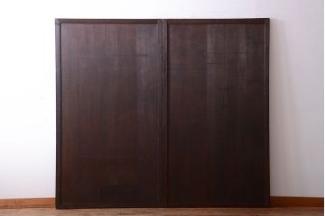 古民具・骨董　古い木製のアンティーク舞良戸2枚セット