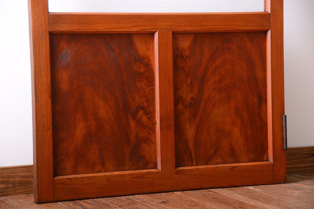 和製アンティーク　背の高いモールガラス入りドア