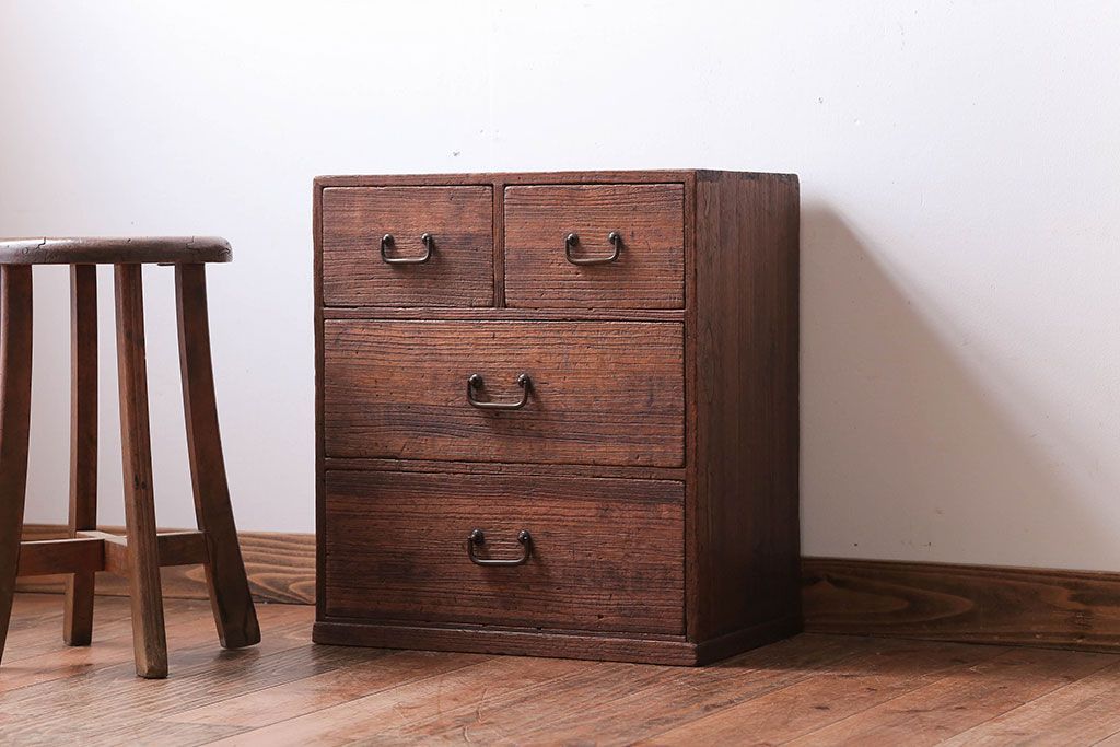 アンティーク家具　和製アンティーク　古い木のシンプルな小引き出し