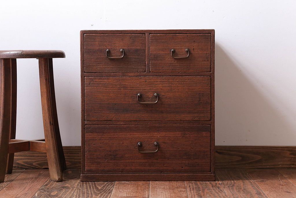 アンティーク家具　和製アンティーク　古い木のシンプルな小引き出し