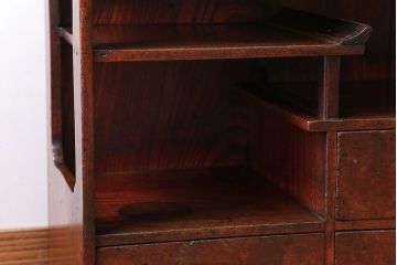 アンティーク家具　古民具・骨董　古い木が味わい深い小さなアンティーク茶箪笥