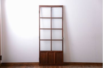 和製アンティーク　古い木製のすりガラス入りドア