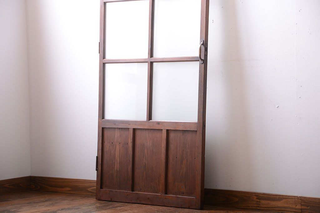 和製アンティーク　古い木製のすりガラス入りドア