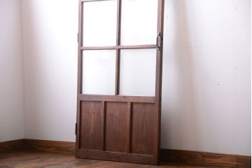 和製アンティーク　古い木製のすりガラス入りドア