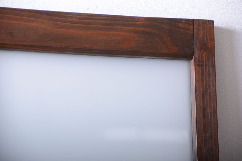 和製アンティーク　古い木製のすりガラス入りドア