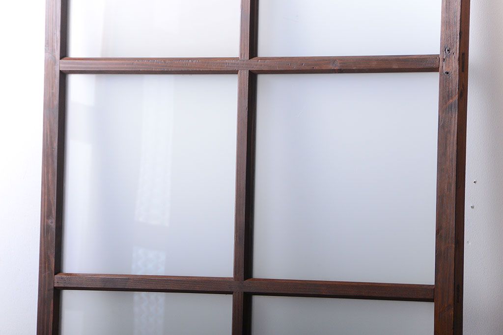 和製アンティーク　古い木製のすりガラス入りドア