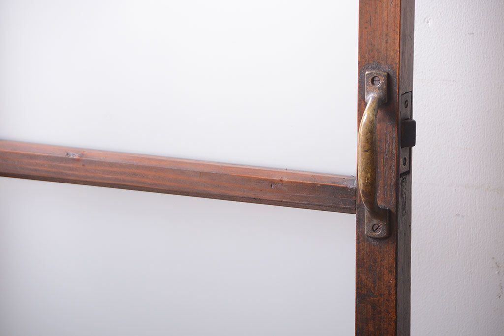 和製アンティーク　古い木製のすりガラス入りドア