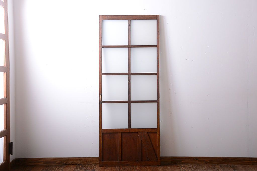 和製アンティーク　古い木製のすりガラス入りドア