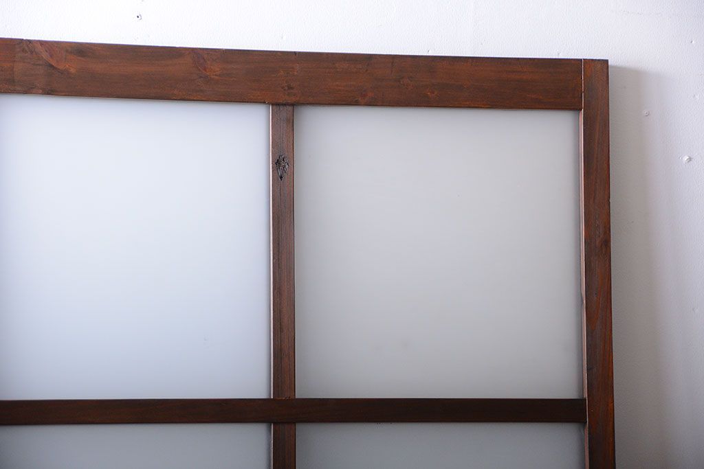 和製アンティーク　古い木製のすりガラス入りドア