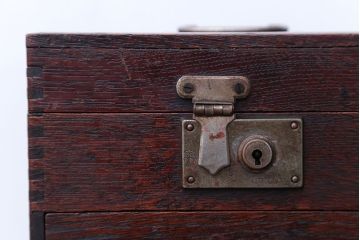 アンティーク雑貨　和製アンティーク　古いナラ材の小さな木箱