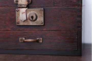 アンティーク雑貨　和製アンティーク　古いナラ材の小さな木箱