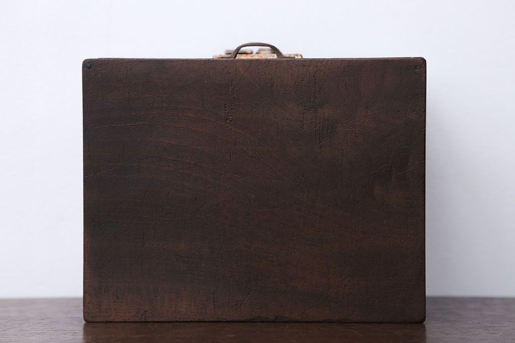 アンティーク雑貨　和製アンティーク　古いナラ材の小さな木箱